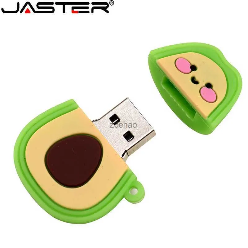 USB Flash Drives JASTER USB 2.0 Flash Drives 128 GB Leuke Avocado groene USB flash drive Pen drive 64 GB 32 GB Geheugenstick Cadeaus voor kinderen U schijf