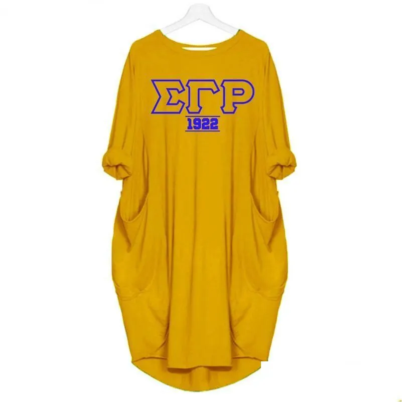 Kvinnors t-shirt kvinnor t-shirt rund nacke mellanshylsa trycker lös sorority grekisk sigma gamma rho logot-shirt droppleverans appare dhpeq