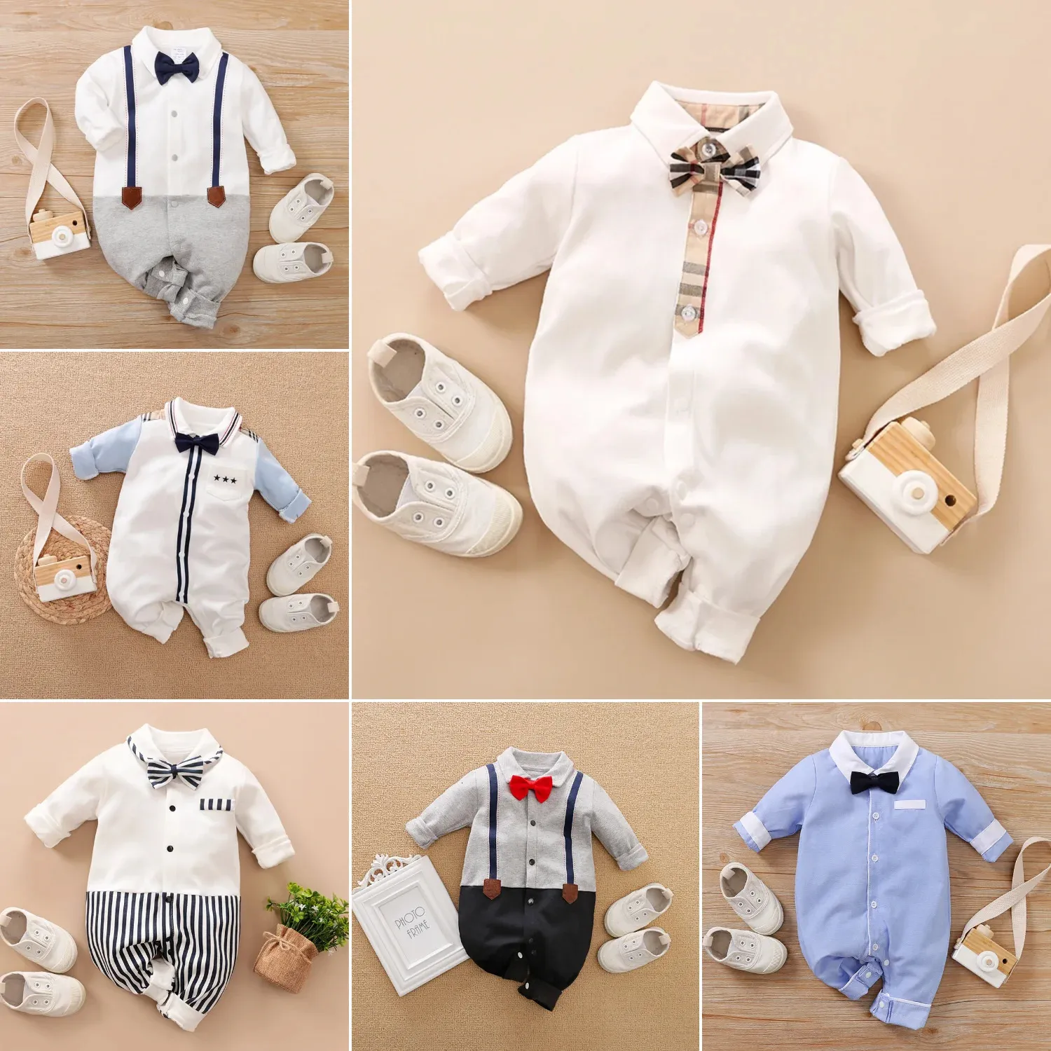 Baby boy bow tie romper online