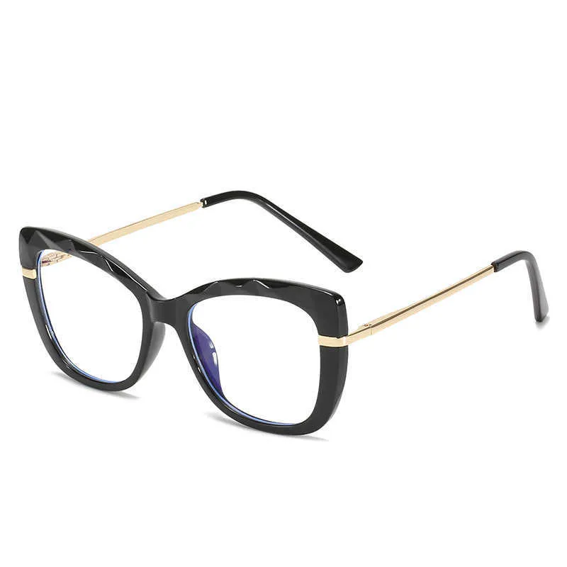 Monture de lunettes pour hommes et femmes, lunettes d'ordinateur à la mode, Anti-lumière bleue, lentille plate avec myopie Tr9018