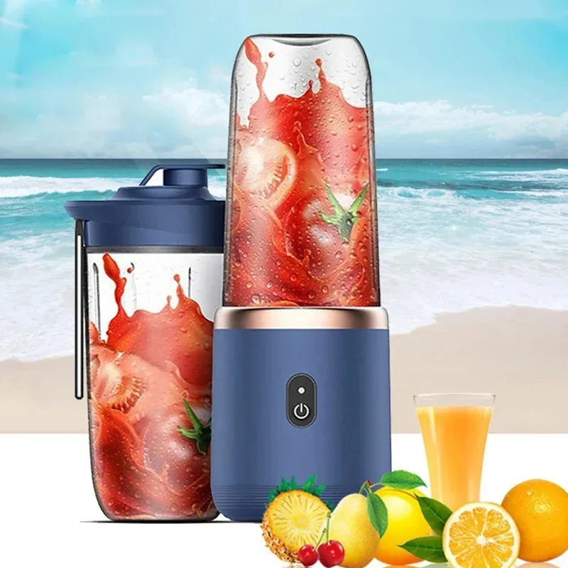 Portable Electric Juice Mixer Machine Automatisk Smoothie Blender Lemon Orange Fruit Squeezer Wireless Juicer Cup Set 240116