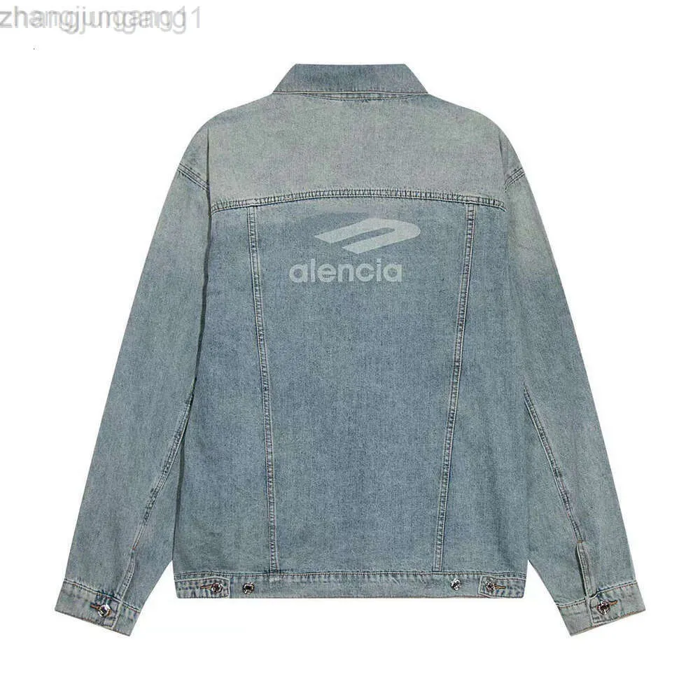 Designer Blenciaga Baleciaga 23SS High Version B Family Autumn New Unisex Par Style 3B Denim Jacket Fashionable Casual Jacket