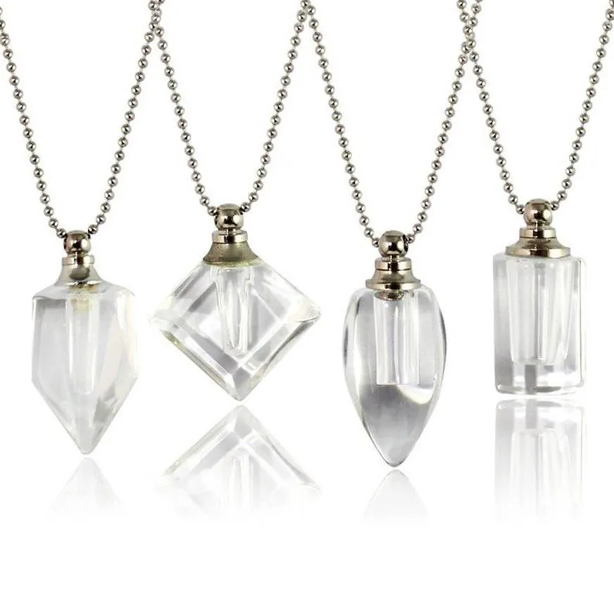 Pendant Necklaces 2PCS Clear Crystal Vials Urn Jewelry Cremation Necklace For Ashes340I