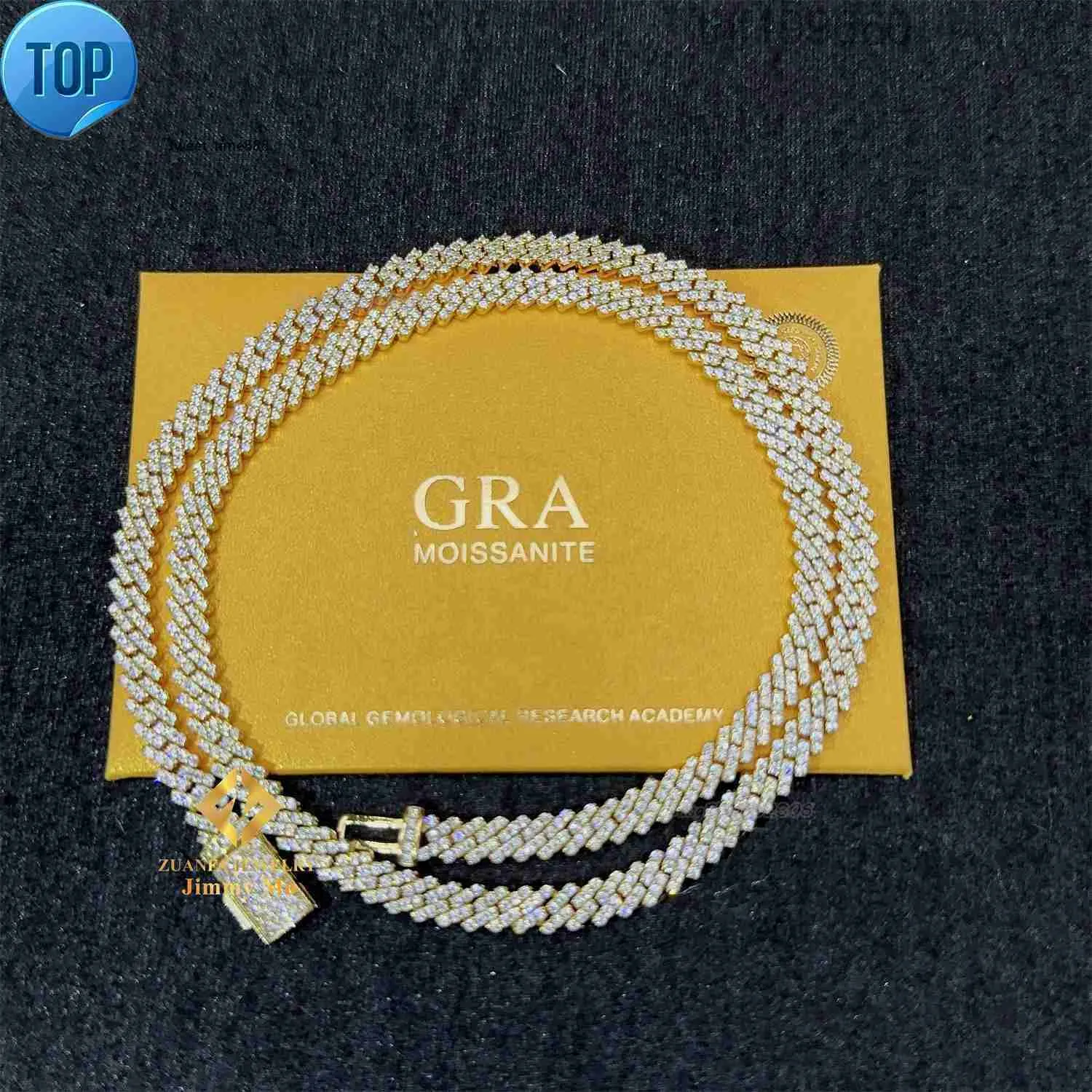 5mm Larghezza Una fila Iced Out Gioielli da uomo Certificati Gra Passano Tester di diamanti Vvs1 Collana con catena a maglia cubana MoissaniteIK7H IK7H