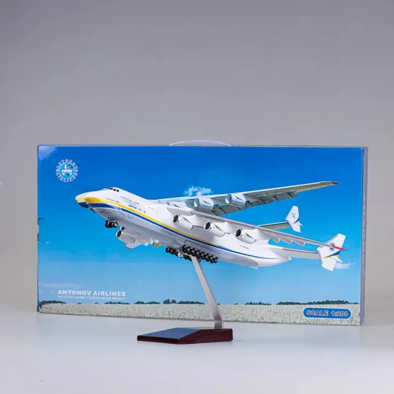 42 CM 1/200 Schaal Voor Antonov AN-225 AN225 Mriya Transportvliegtuigen Vliegtuig Hars Plastic Replica Model Speelgoed Voor Collection 240115