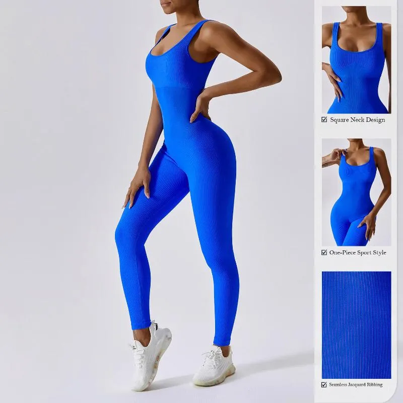 Damesbroeken Naadloze eendelige dansbodysuit Dames Skinny Bell-Tight Sport Yoga Elastische lange jumpsuit