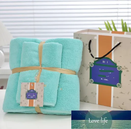 Toalha de banho de marca de moda de veludo coral superior novas toalhas conjunto de duas peças cor sólida absorvente rápido