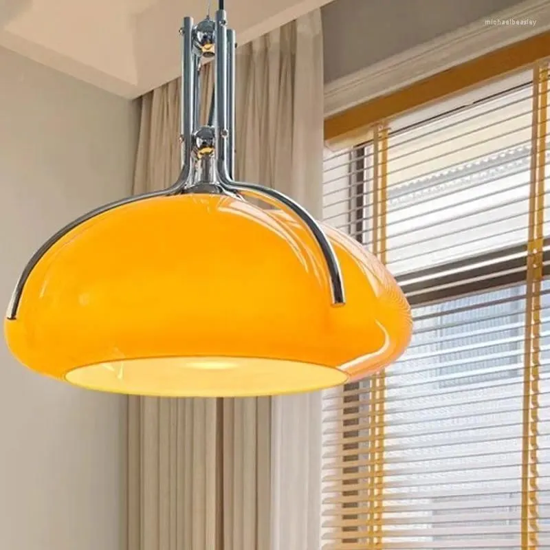 Pendant Lamps Nordic Retro Chandelier Creative Pumpkin Glass Lamp Bedroom Living Room Restaurant Study Lights El Cafe LED Lighting Fixtures