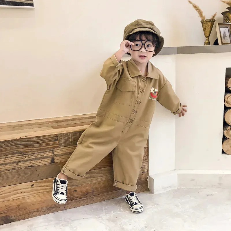 Frühling Kinder Overalls Kinder Lose Langarm Overalls Mode Koreanische Baby Mädchen Kleidung Hosen Herbst Kind Jungen Hosen 240115