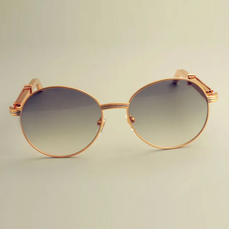 Round frame polarized sunglasses with alloy metal temples  display picture 1