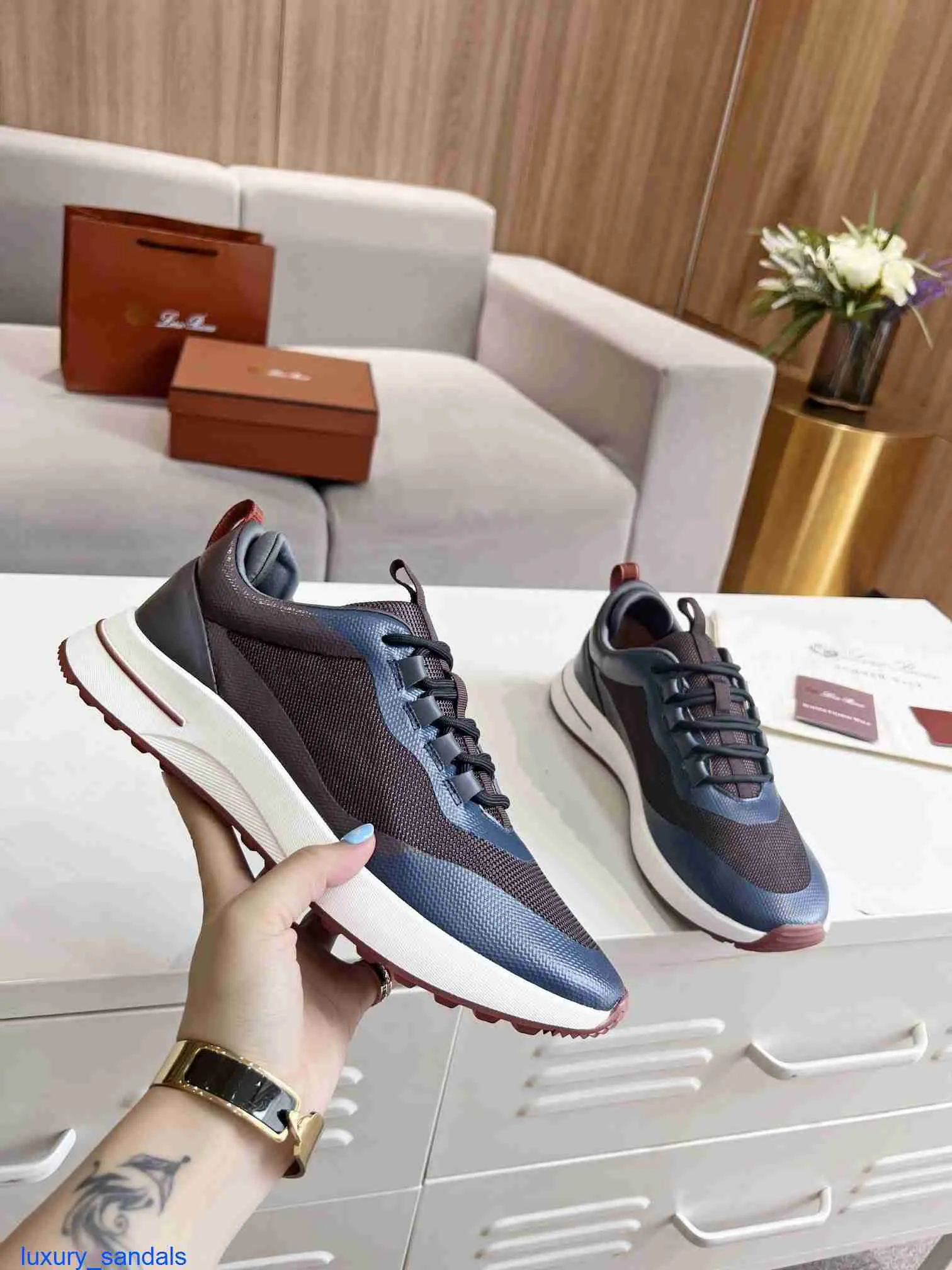 Week End Walk Sneakers Loropinas Casual Shoes Loropinas 2024 Nya herrskor Lace Up Colored Sports Shoes Casual Shoes for Men HB HBNI