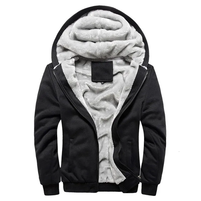 Hoodies masculinos jaqueta inverno grosso quente velo zíper hoodies casaco casual treino sportwear moletom masculino m ~ 5xl 240115