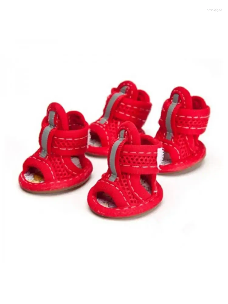 Abbigliamento per cani Scarpe per cuccioli antiscivolo carine per animali domestici Sandali in morbida rete traspirante primaverile ed estiva color caramello