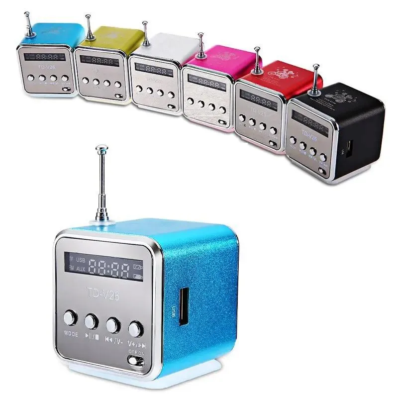 Radio Mini Digital FM haut-parleur Radio Portable FM Receiver Prise en charge Micro SD / TF Card USB avec LCD STEREO haut-haut-parleur MP3 Music Player