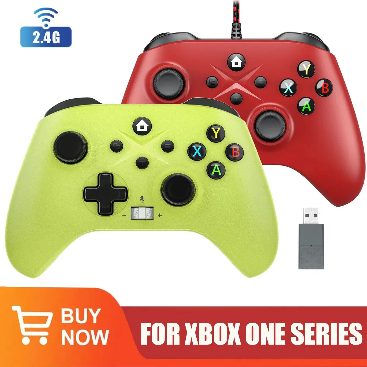 2.4G Xbox Oneのワイヤレスゲームパッドゲームコントローラー/シリーズビデオゲームコンソール3DロッカージョイスティックPCゲームハンドルアクセサリー240115
