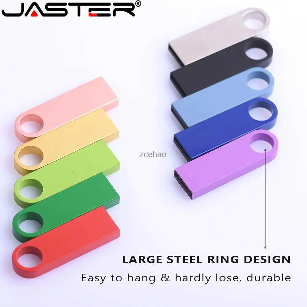 USB Flash Drives Jaster مجانًا مخصصًا مخصصًا للمعادن فلاش محرك أقراص 64 جيجا بايت Pendrive16GB عالية السرعة محرك القلم مقاوم للماء 8GB CLE USB 2.0 32GB الذاكرة