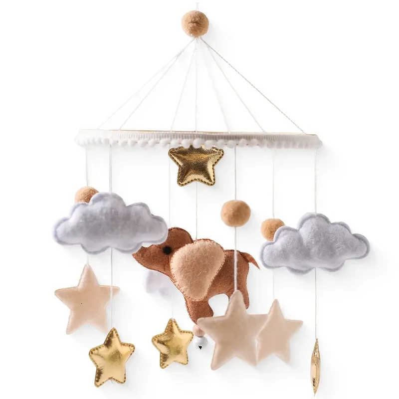 Baby Crib Mobiles Rattles Music Educational Toys Bed Bell born Mobile Bed Bell Bracket Baby Toys Wooden Bed Bell Accessories 240116