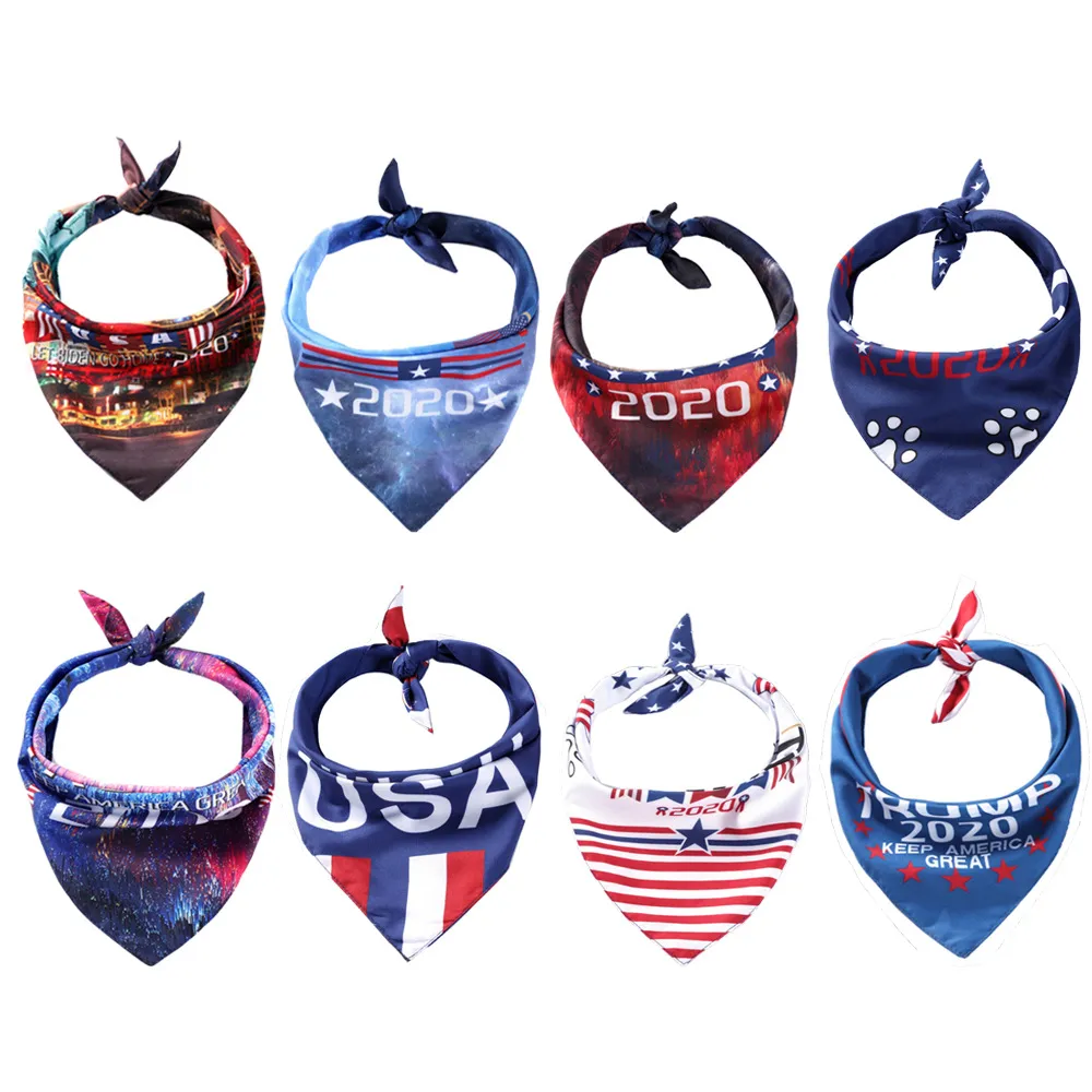 Biden Trump Pets Scarves Dogs Cats Triangular Scarf 2020 American President Election Donald Trump Biden Letter Print Pet Bandanas DBC BH3786 FF