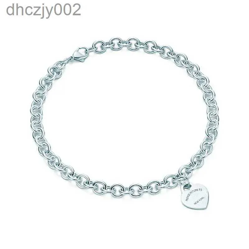 Populaire en forme de coeur croix clé 925 en argent sterling collier bracelet femme bijoux à la mode simple Memorial Day fête de mariage 5WP3