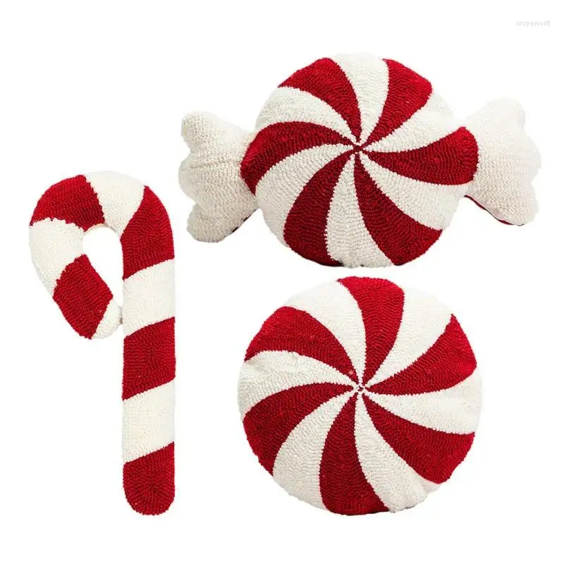 Travesseiro Candy Cane Peppermint Travesseiros Bonito Lance de Natal para Meninas Presente de Feriado Casa Carro Quarto Sofá Decoração