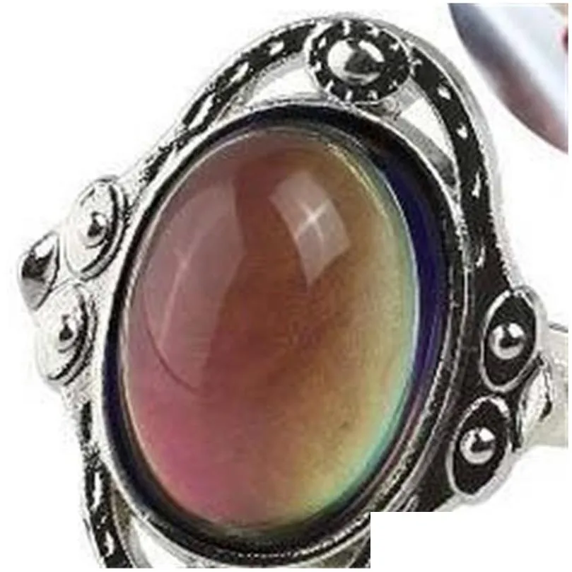 Band Rings Vintage Retro Color Change Mood Ring Oval Emotion Feeling Changeable Temperature Control Rin Wmtfzr Dhgarden 821 Q2 Drop D Dhqnx