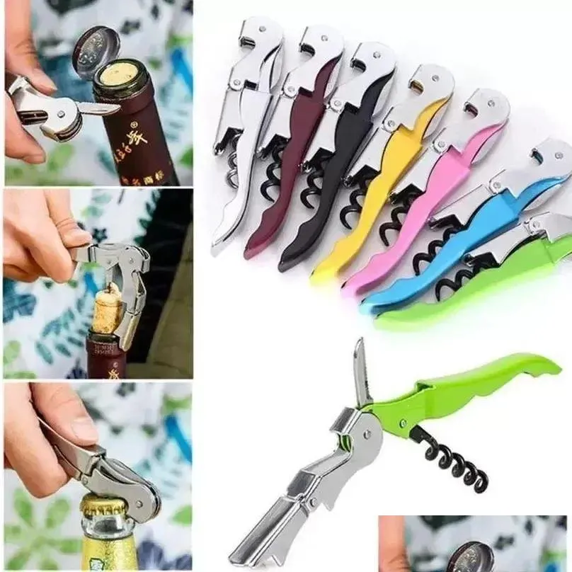 DHS Corkscrew Wine Bottle Openers MTI Colors Double Reach Beer Opener Home Kitchen Tools FY3785 074 Drop Delivery DH6ZV