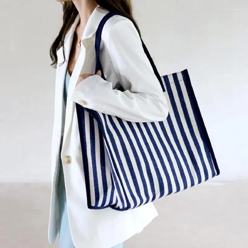 Storage Bags JBTP Fashion Portable Casual Stripe Shopper Bag Women's Top-Handle Handbag Ladies Shoulder Female Beach Shopping