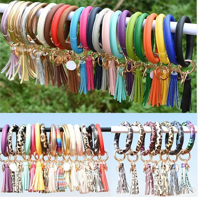 Genuine Leather Keychain Wristlet Bracelet Round Bangle Key Ring Chains For Women Girls From Warm homes 1.72 DHgate.Com