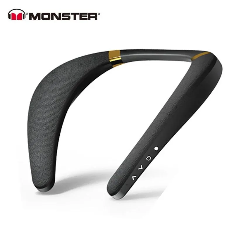 Alto-falantes Monster Boomerang pendurado no pescoço estilo alto-falante Bluetooth sem fio à prova d'água alto-falante surround com microfone