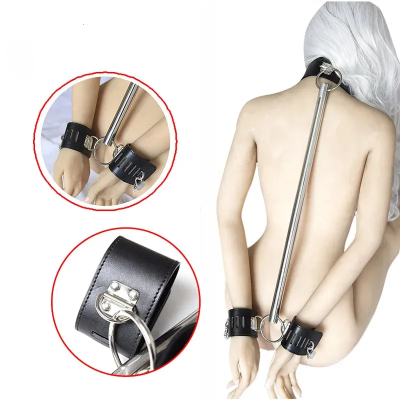 Jeux de sexe amusants produits pour adultes équipement de bondage barre d'épandage ensemble Bdsm collier menottes jouets pour adultes contraintes pour les couples 240115