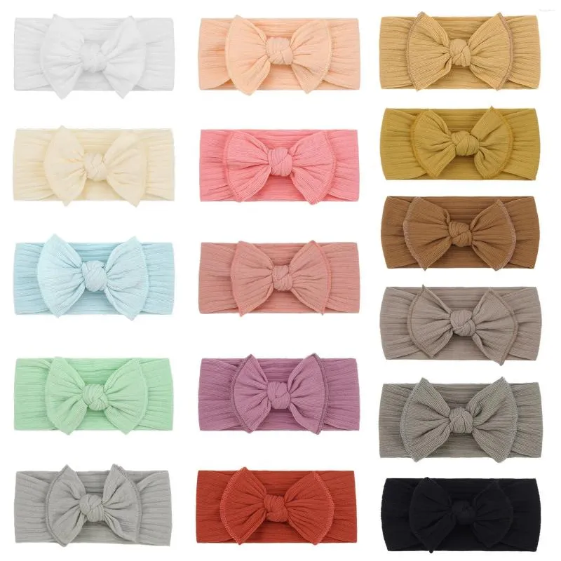 Acessórios de cabelo 32 Pçs / lote Nó Fábula Arco Bebê Headband Ribbed Tecido Turban Head Wrap Crianças Meninas