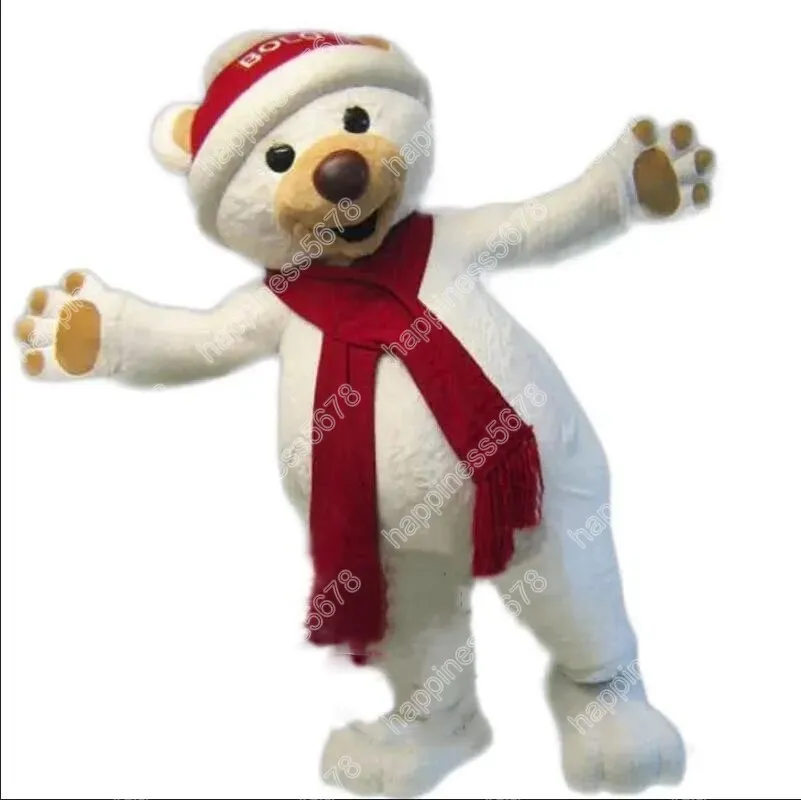 Costumes de mascotte d'ours polaire de taille adulte, tenue de personnage de dessin animé, costume de carnaval, taille adulte, Halloween, fête de noël, costumes de carnaval
