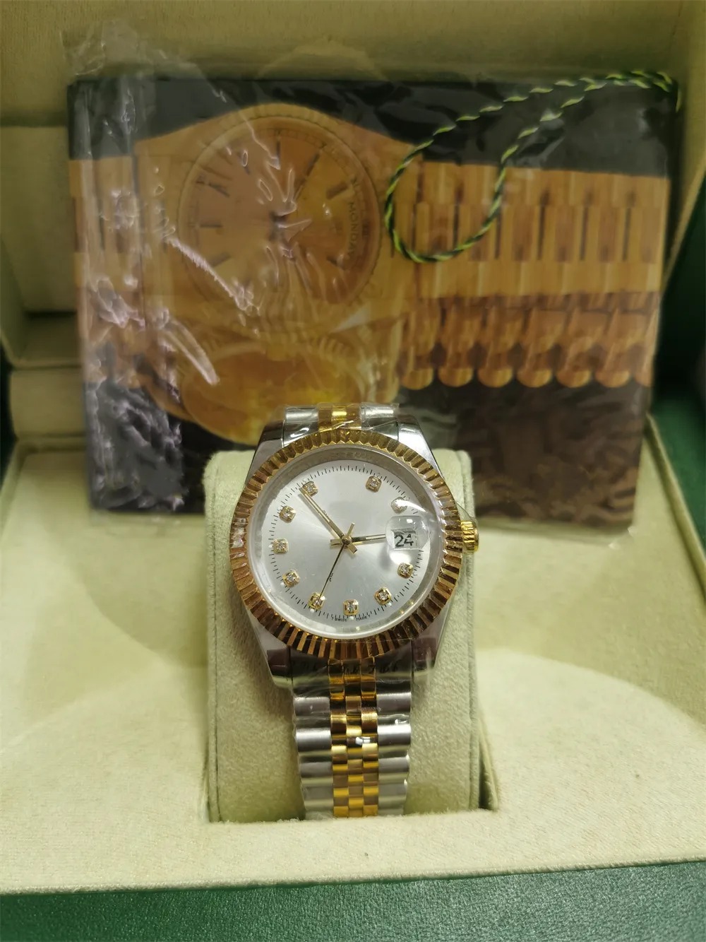 avec boîte d'origine montre de haute qualité 41mm président datejust 116334 verre saphir asie 904l mouvement mécanique automatique montres pour hommes 91