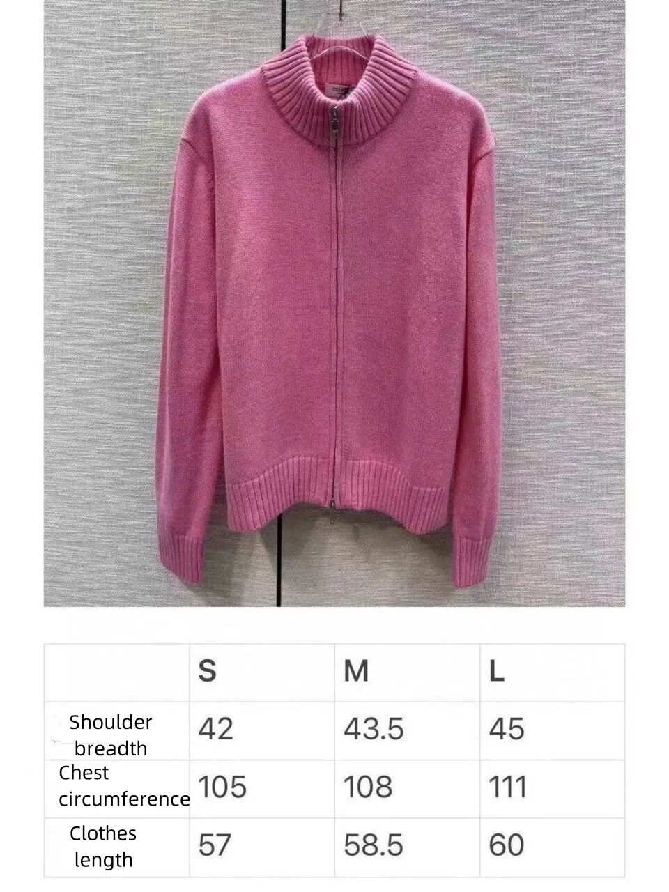 Damestruien ontwerper nieuwe roze rits opstaande kraag gebreid vest dames 2024 herfst en winter nieuwe hoogwaardige casual trui jas 4A5K