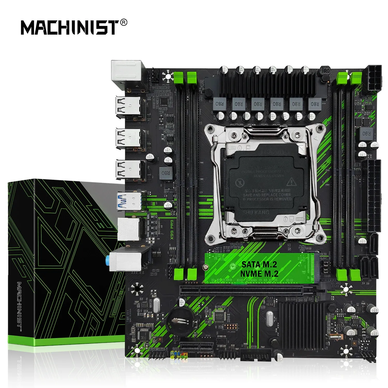 MACHINIST X99 PR9 Motherboard LGA 2011-3 Support Xeon E5 2667 2666 V3 V4 Series CPU Processor DDR4 ECC RAM NVME M.2 SATA 3.0 240115