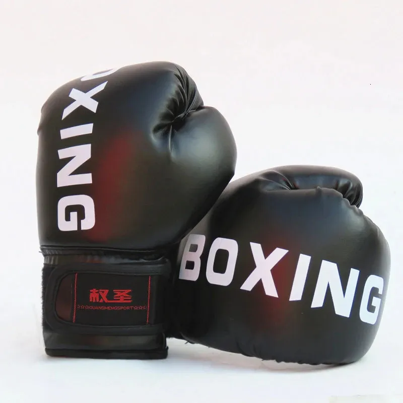 1 paire de gants de boxe enfants/adultes en cuir PU respirant Sanda Taekwondo entraînement de boxe professionnel enfants gants durables 240115