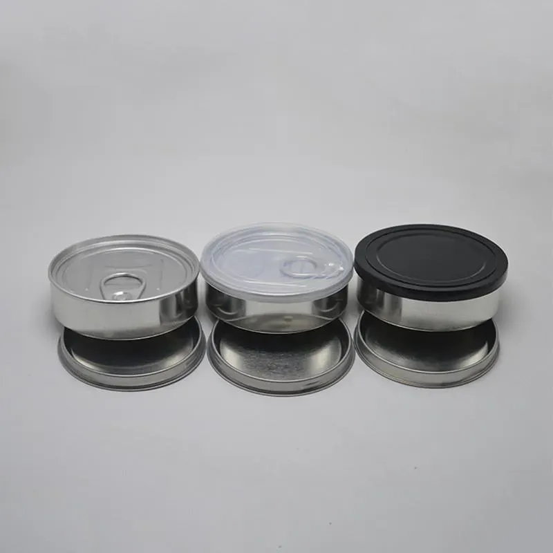 100ML Food Storage Jars Caviar Sardine Beef Coffee Dry Herb Bottle Easy Open Ring Pull Empty Tuna Tin Cans Press In Bottom With Lid Smell Proof Packing Bottles