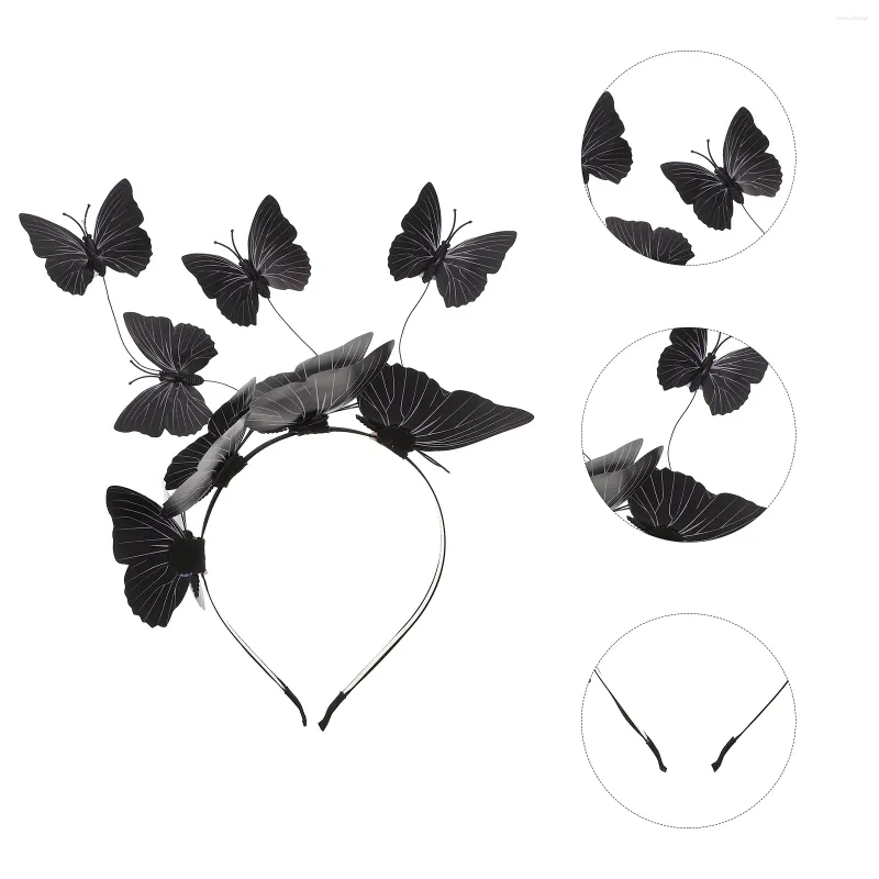 Berets 3d borboleta bandana headbands para meninas cosplay suprimentos chapelaria plástico festival feminino