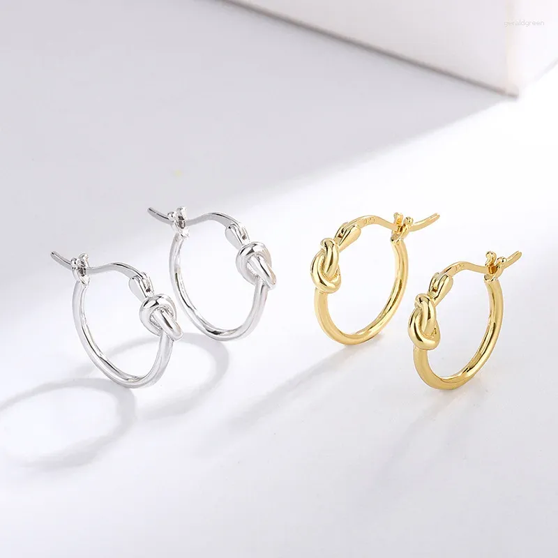 Boucles d'oreilles en argent pur S925, anneau uni pour femmes, petites et simples, élégantes, à la mode, 2024