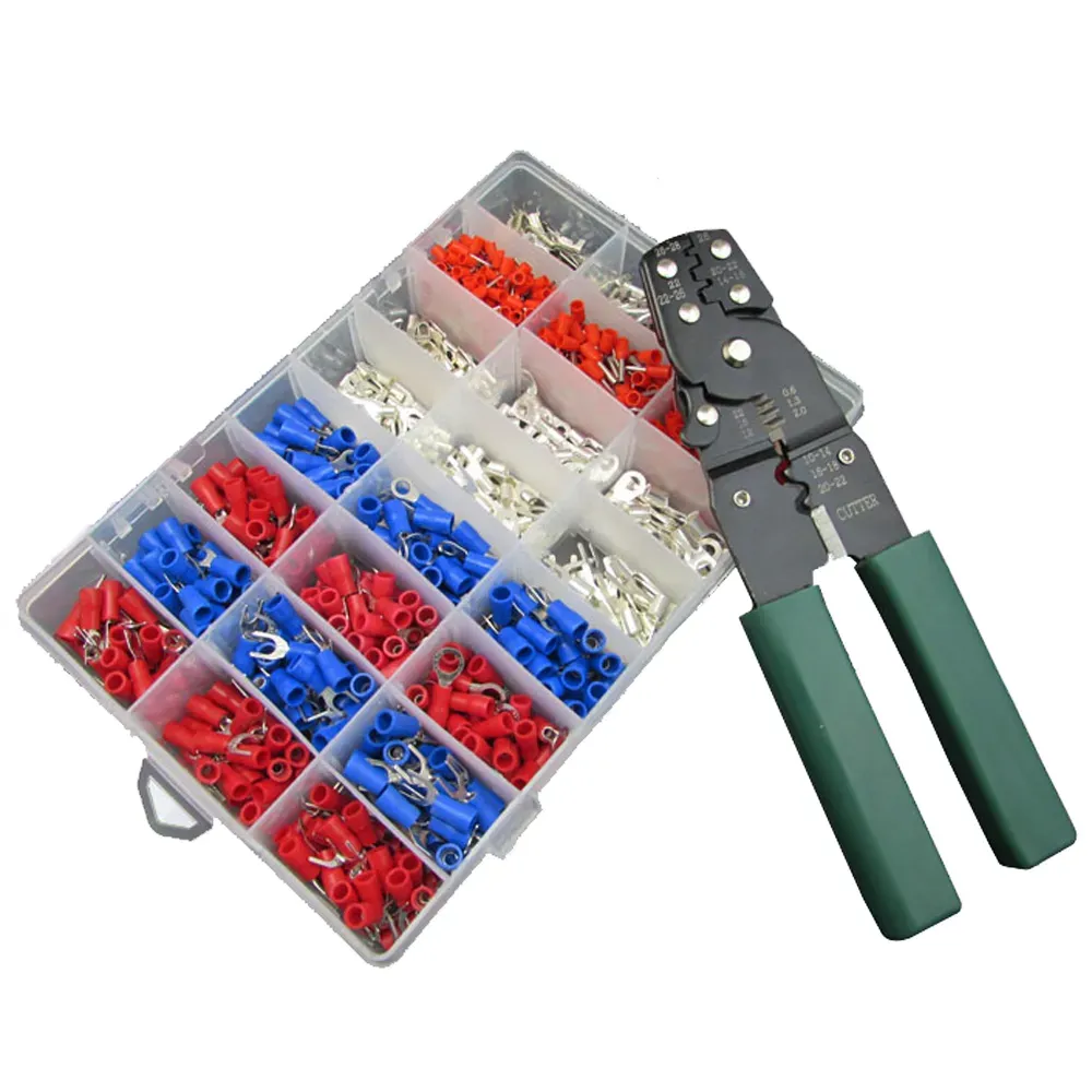 wholesale 1000pc Pre insulated Terminals Assortment Kit with Crimping Tool Crimper Plier ZZ