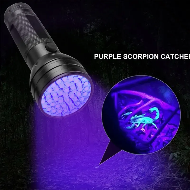 UV Lights Led Ultraviolet Flashlight Lamp 51LEDs 395nm Ultra Violet Torch Blacklight Detector for Dog Urine Pet Stains and Bed Bug Fluorescent Scorpion