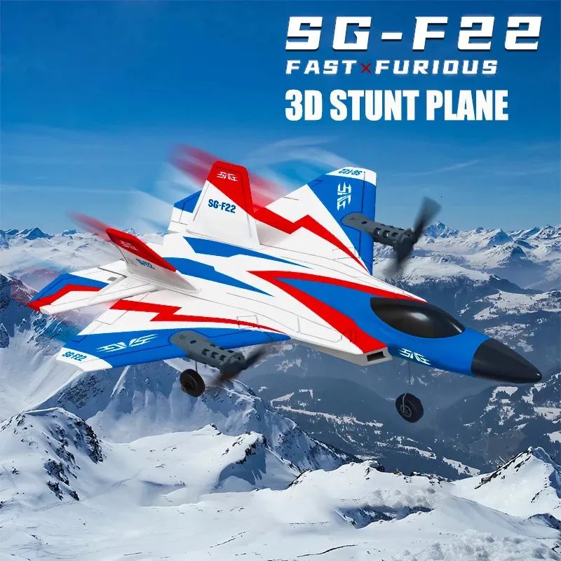 SG-F22 4K RC Airplane 3D Stunt Plane Model 2.4G Remote Control Fighter Glider Glider Electric RC Aircraft Toys for Children Adults 240115