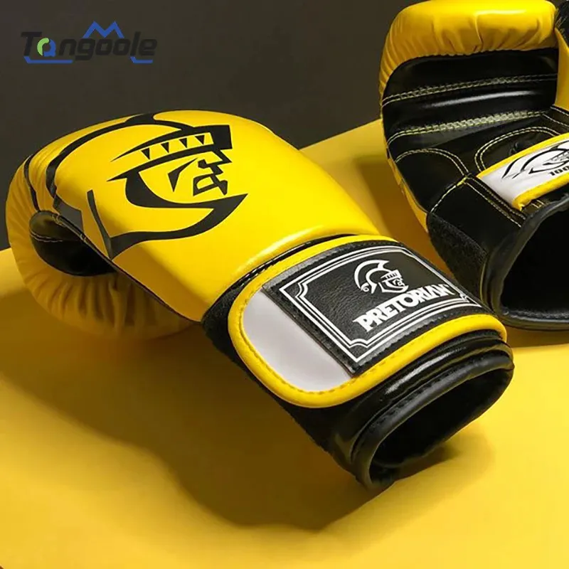 Pretorianki/mężczyźni rękawiczki bokserskie skóra Mma Muay Thai Boxe de Luva Mitts Sanda Equipments8 10 12 14 16 unz240115