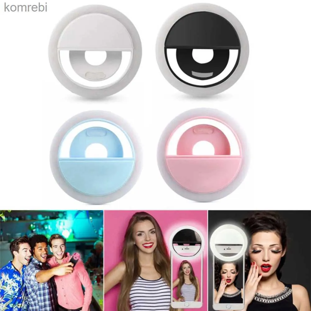 Selfie Lights LED SILLIE Ring Light Lekcja telefonu komórkowego LED Selfie Ring do iPhone'a Samsung Huawei Telefon SILLIE Clip Light Accessoriel240117