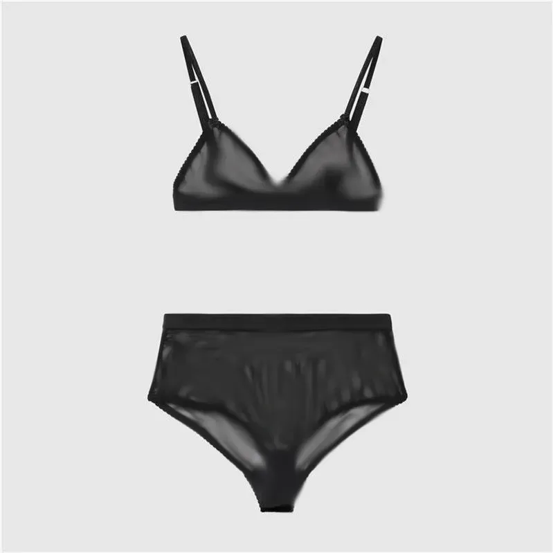 Luxe mesh ondergoed thuis textiel sexy dames ademend ondergoed elegante home lingerie ontwerper kanten bh set