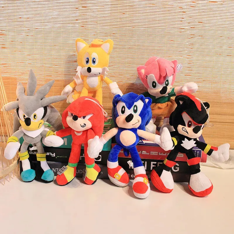 Super Sonic Hedgehog Plush Toys 30cm Soft Sonic Plush Figure Dolls Sofa Bedroom Decoration Children Birthday Gifts