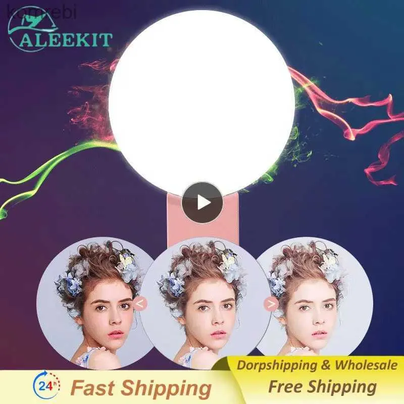 Selfie ışıkları 1pcs evrensel telefon selfie led ring flash ışık taşınabilir telefon selfie lamba parlak klip lamba kamera fotoğrafçılığı video240116