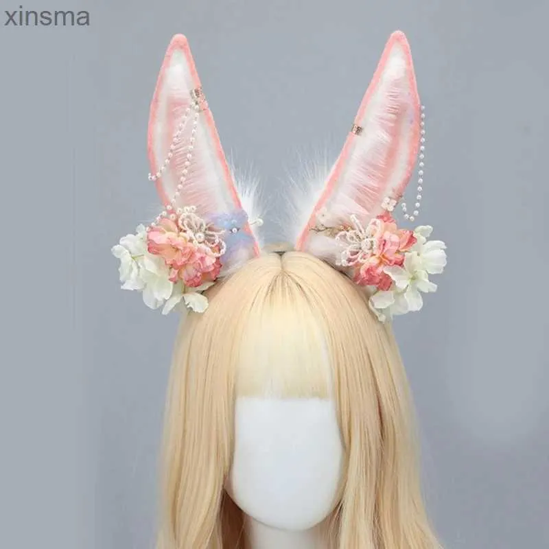 Headbands Cartoon Headband Rabbit Ears Shape Hair Hoop Carnivals Party Headpiece Hairband Easter Party Costume Props Unisex YQ240116