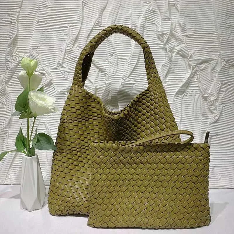 Botegss Venetss nouveau centre commercial loisirs sac sous les bras 2024 nouveau grand poignet unique tissé petit panier de chou femme sac capacité mère et enfant fourre-tout mode un W