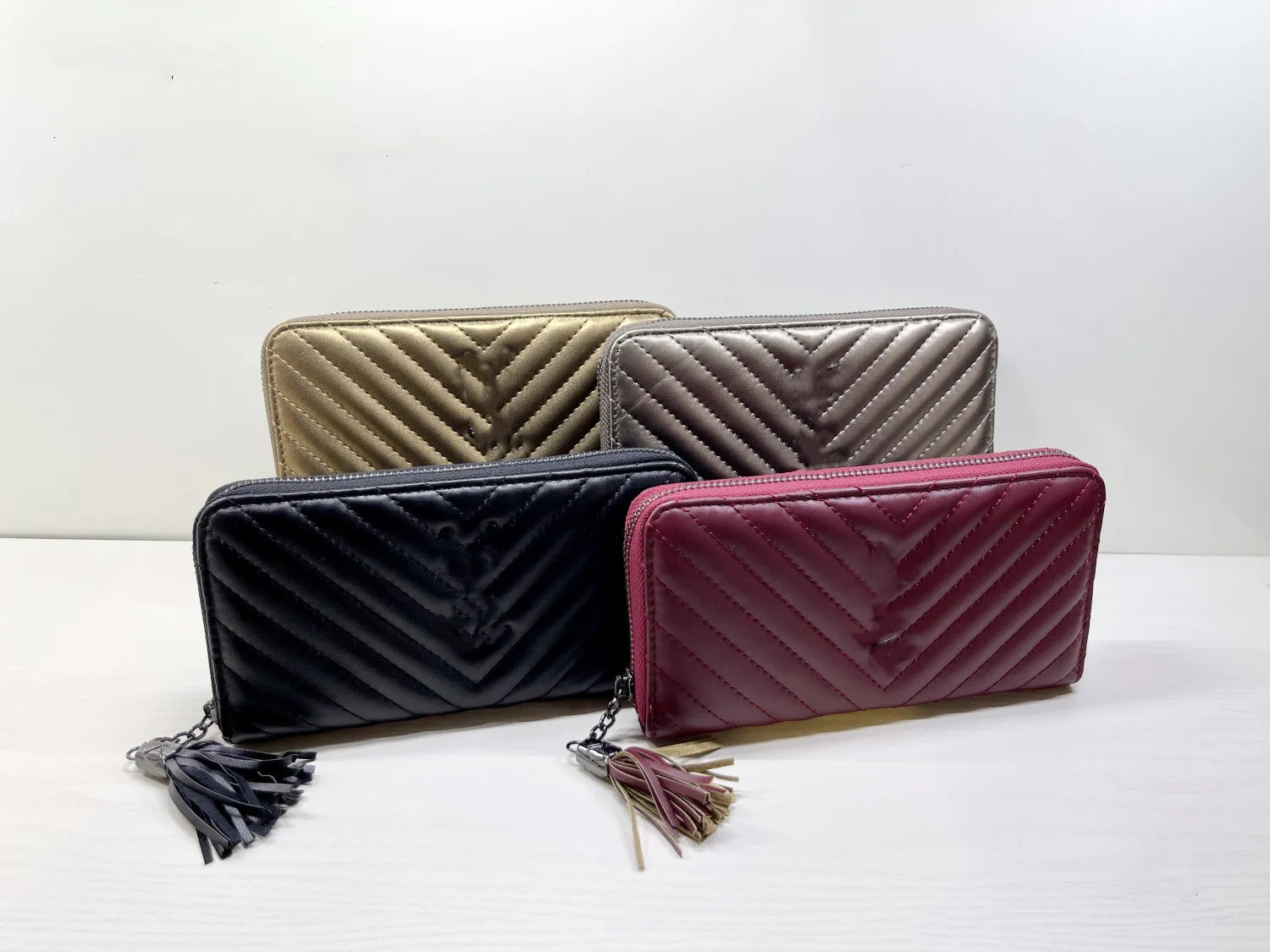 High Quality Cassandre Women's Long Classic Wallet Designer Wallet Women's Card Bag Luxury Long Zipper Wallet PU Leather Wallet